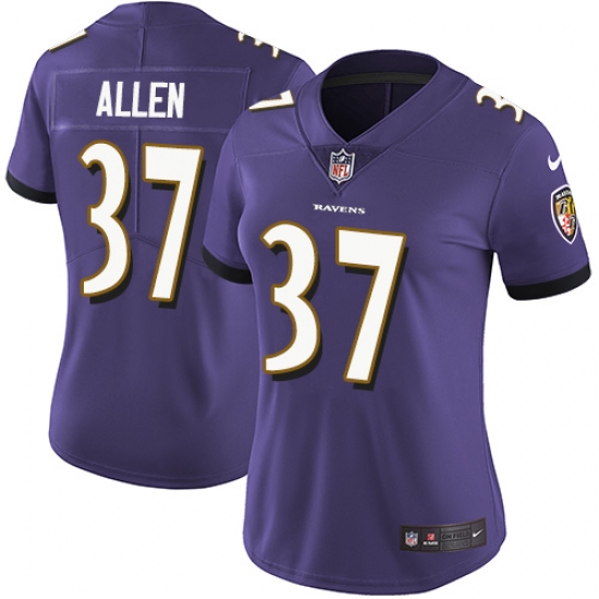 Women's Nike Baltimore Ravens #37 Javorius Allen Purple Team Color Vapor Untouchable Limited Player NFL Jersey - Ujersey
