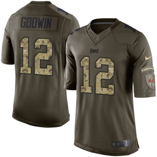 Men's Nike Tampa Bay Buccaneers #12 Chris Godwin Elite Green Salute to Service NFL Jersey - Ujersey
