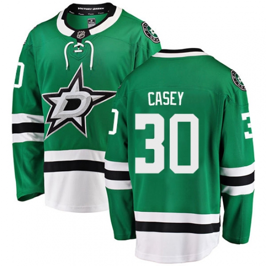 Men's Dallas Stars #30 Jon Casey Fanatics Branded Green Home Breakaway NHL Jersey - Ujersey