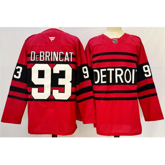 Men's Detroit Red Wings #93 Alex DeBrincat Red 2024-25 Reverse Retro Stitched Jersey - Ujersey