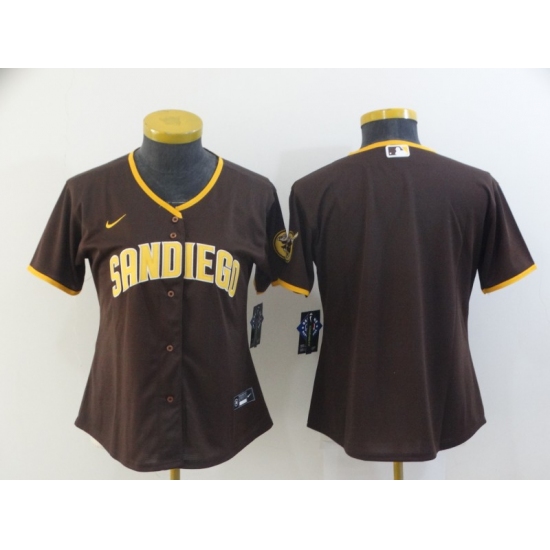 Women's San Diego Padres Blank Brown Baseball Jersey - Ujersey
