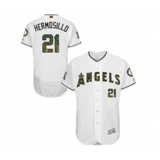 Men's Los Angeles Angels of Anaheim #21 Michael Hermosillo Authentic White 2016 Memorial Day Fashion Flex Base Baseball Player Jersey - Ujersey