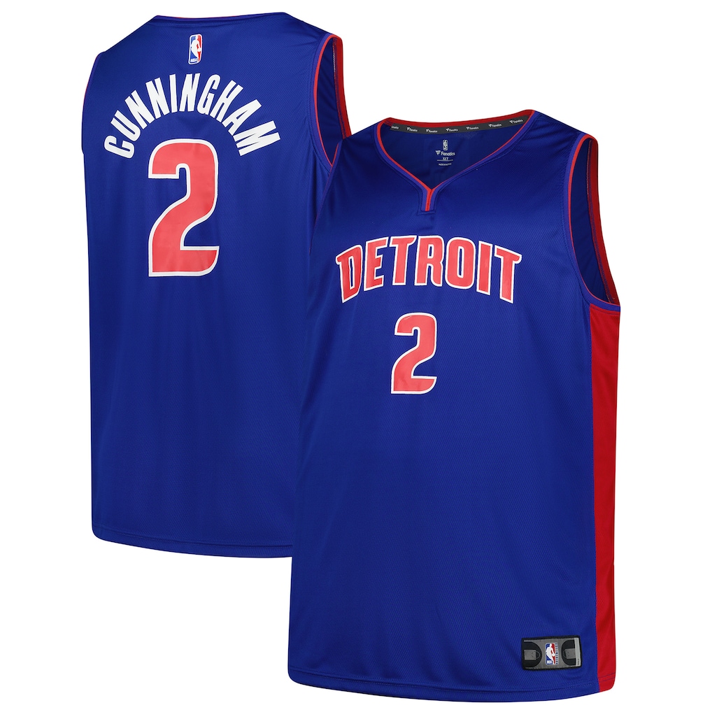 Men's Detroit Pistons Cade Cunningham Fanatics Blue Big & Tall Fast Break Player Jersey - Icon Edition - Ujersey
