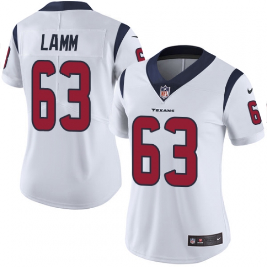 Women's Nike Houston Texans #63 Kendall Lamm White Vapor Untouchable Limited Player NFL Jersey - Ujersey