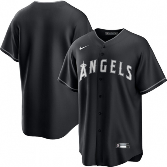 Men's Los Angeles Angels Blank Black Lights Out Limited Stitched Baseball Jersey - Ujersey