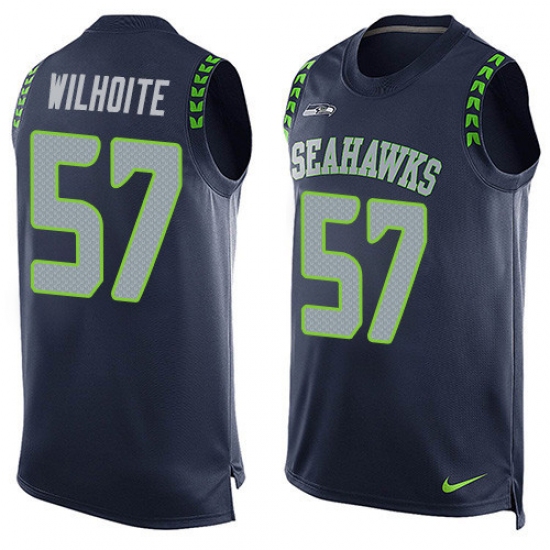 Men's Nike Seattle Seahawks #57 Michael Wilhoite Limited Steel Blue Player Name & Number Tank Top NFL Jersey - Ujersey