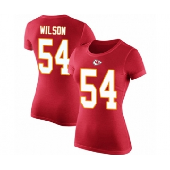 Football Women's Kansas City Chiefs #54 Damien Wilson Red Rush Pride Name & Number T-Shirt - Ujersey
