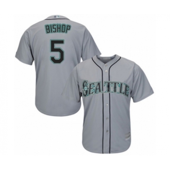 Youth Seattle Mariners #5 Braden Bishop Authentic Grey Road Cool Base Baseball Player Jersey - Ujersey