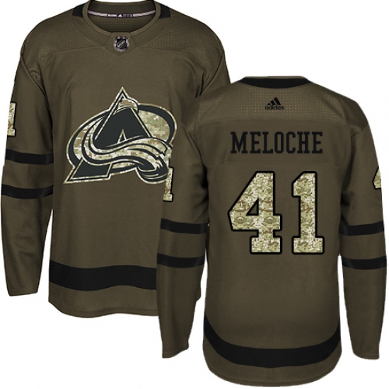 Youth Adidas Colorado Avalanche #41 Nicolas Meloche Premier Green Salute to Service NHL Jersey - Ujersey