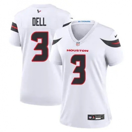Women Houston Texans #3 Tank Dell White 2024 Alternate F U S E Vapor Stitched Football Jersey - Ujersey