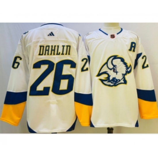 Men's Buffalo Sabres #26 Rasmus Dahlin White 2022 Reverse Retro Authentic Jersey - Ujersey