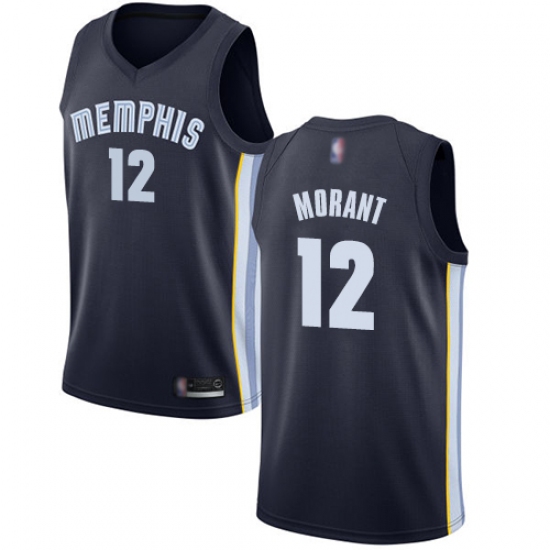 Youth Nike Memphis Grizzlies #12 Ja Morant Navy Blue NBA Swingman Icon Edition Jersey - Ujersey