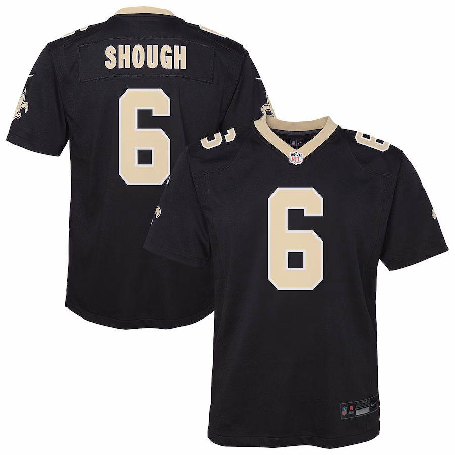 Youth New Orleans Saints Tyler Shough Nike Black Team Game Jersey - Ujersey