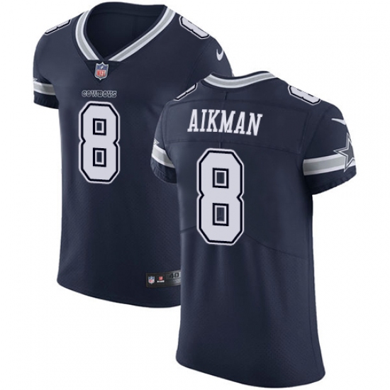 Men's Nike Dallas Cowboys #8 Troy Aikman Navy Blue Team Color Vapor Untouchable Elite Player NFL Jersey - Ujersey