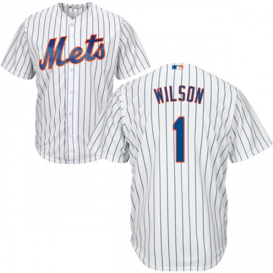 Youth Majestic New York Mets #1 Mookie Wilson Authentic White Home Cool Base MLB Jersey