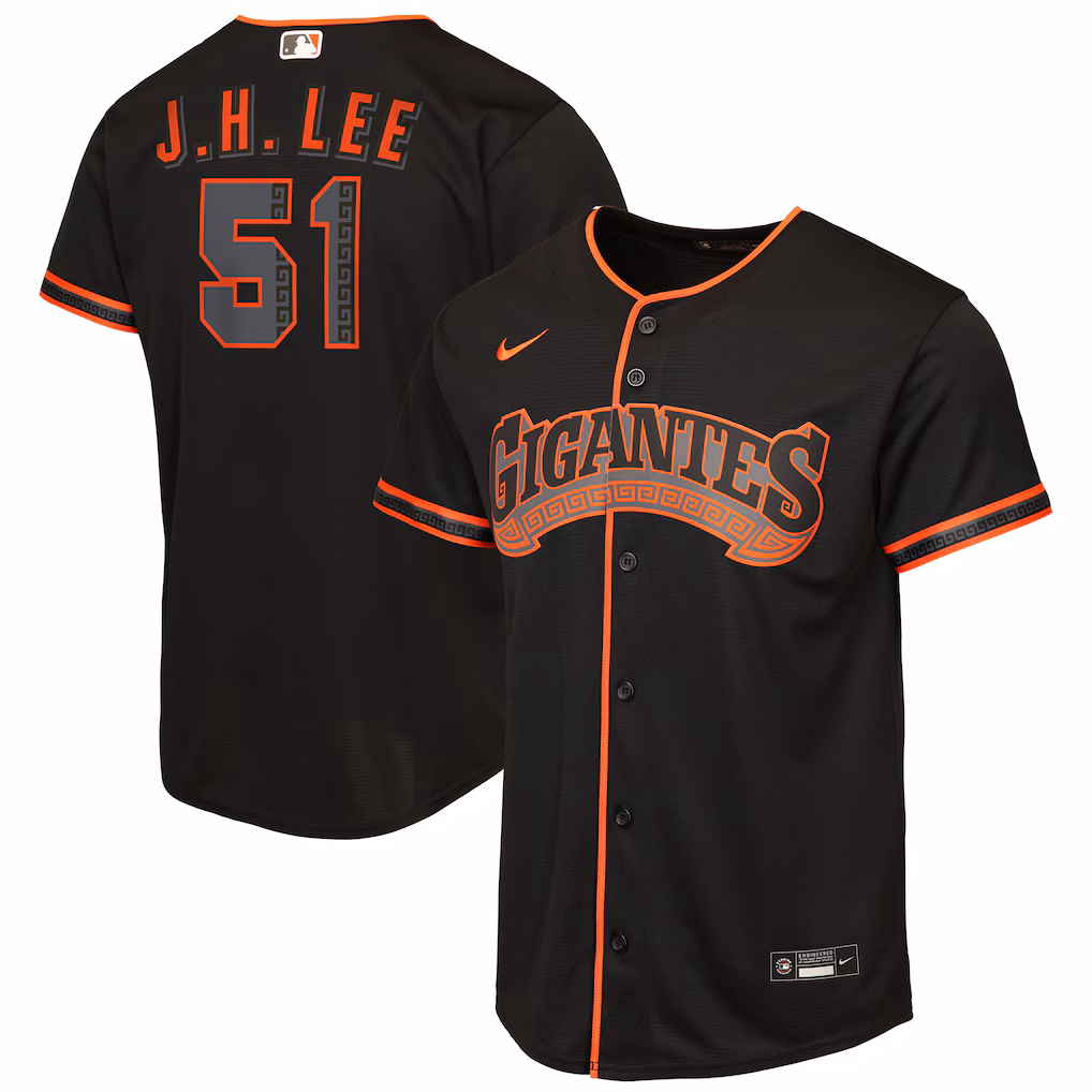 Youth San Francisco Giants Jung Hoo Lee Nike Black Alternate 2 Replica Jersey - ujerseystore