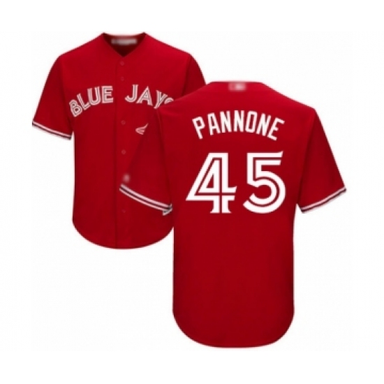 Youth Toronto Blue Jays #45 Thomas Pannone Authentic Scarlet Alternate Baseball Player Jersey - Ujersey