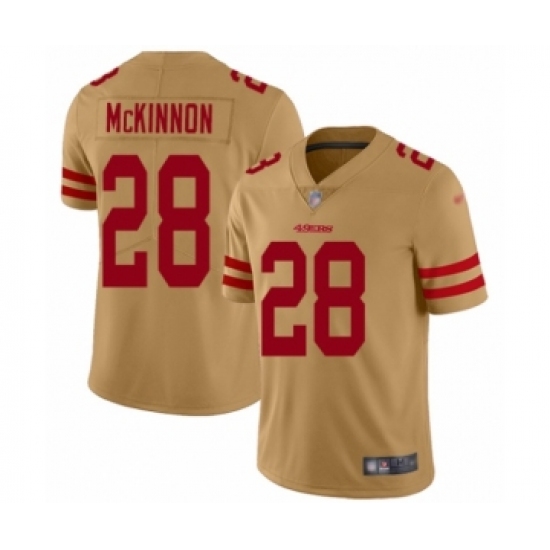 Youth San Francisco 49ers #28 Jerick McKinnon Limited Gold Inverted Legend Football Jersey - Ujersey