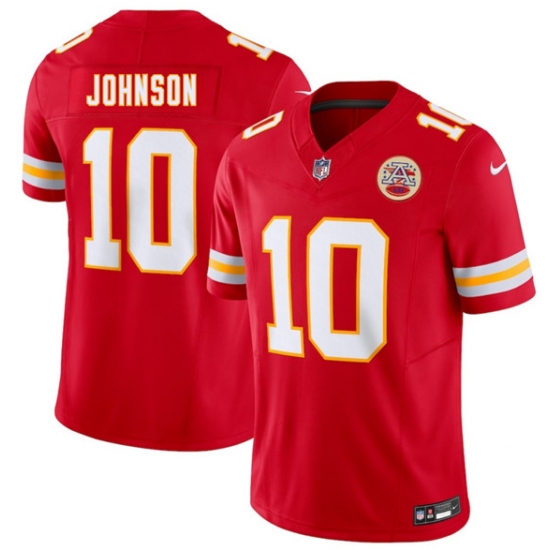 Men’s Kansas City Chiefs #10 Emmett Johnson Red 2026 Draft F.U.S.E. Vapor Untouchable Limited Football Stitched Jersey - Ujersey