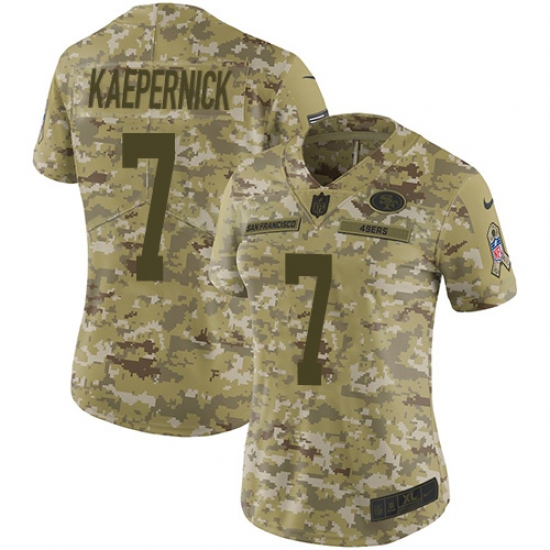 Women's Nike San Francisco 49ers #7 Colin Kaepernick Limited Camo 2018 Salute to Service NFL Jersey - Ujersey