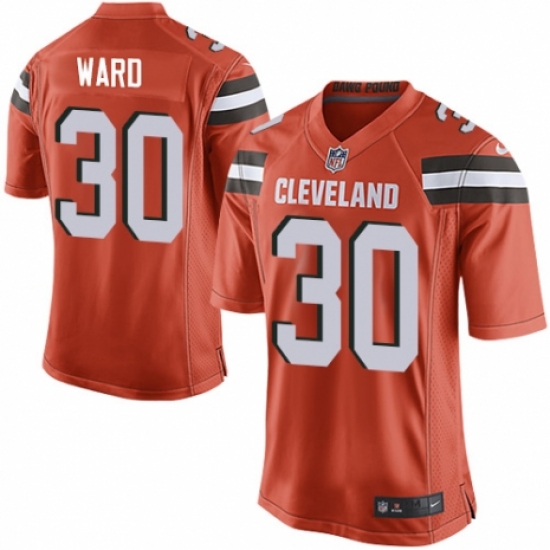Men's Nike Cleveland Browns #30 Denzel Ward Game Orange Alternate NFL Jersey