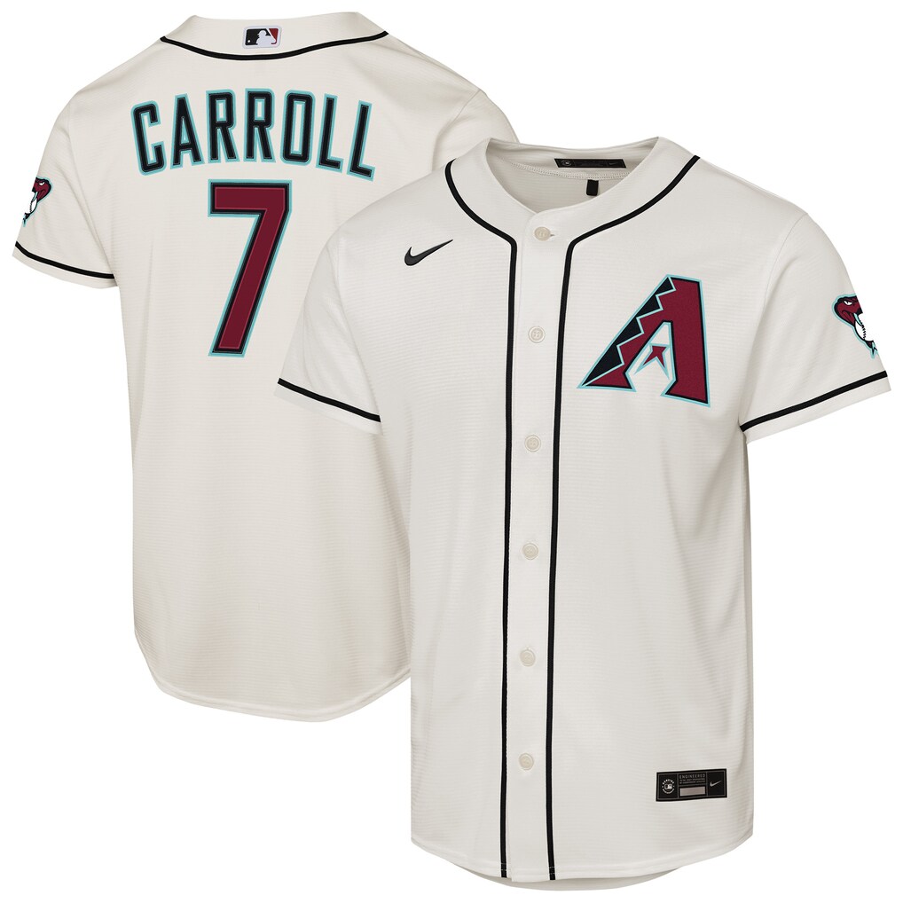 Youth Arizona Diamondbacks Corbin Carroll Nike Cream Home Stadium Jersey - Ujersey