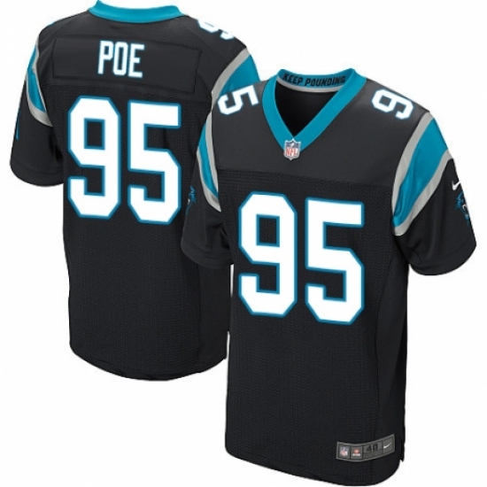 Men's Nike Carolina Panthers #95 Dontari Poe Elite Black Team Color NFL Jersey - Ujersey