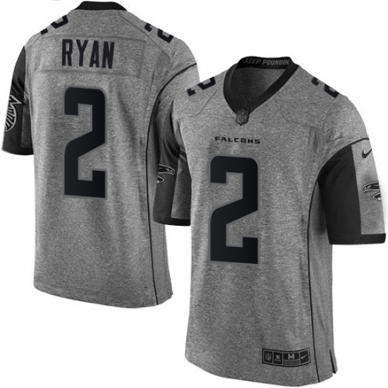 Men's Nike Atlanta Falcons #2 Matt Ryan Limited Gray Gridiron NFL Jersey - Ujersey