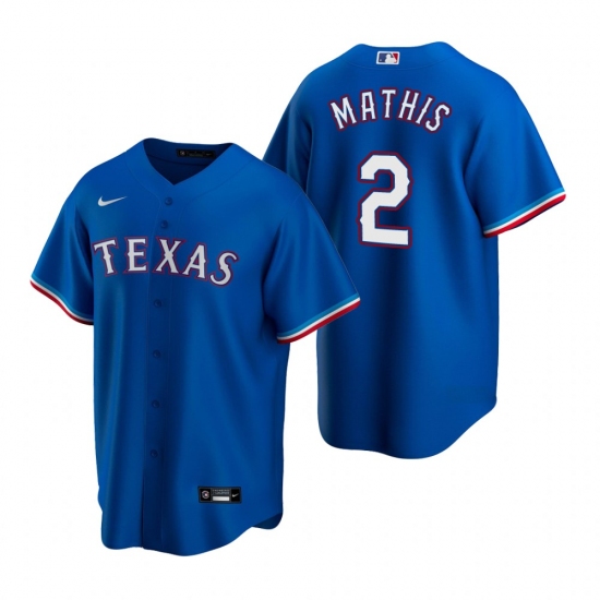 Men's Nike Texas Rangers #2 Jeff Mathis Royal Alternate Stitched Baseball Jersey - Ujersey