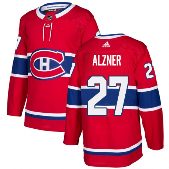 Men's Adidas Montreal Canadiens #27 Karl Alzner Premier Red Home NHL Jersey - Ujersey