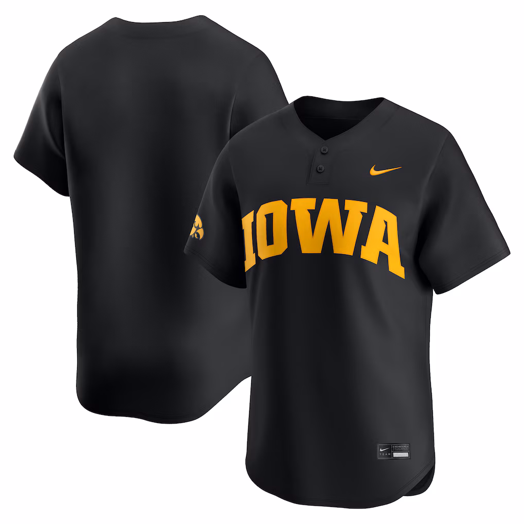 Men's Nike Black Iowa Hawkeyes Home Limited Baseball Jersey - Ujersey NHL