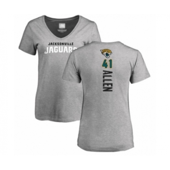Football Women's Jacksonville Jaguars #41 Josh Allen Ash Backer T-Shirt