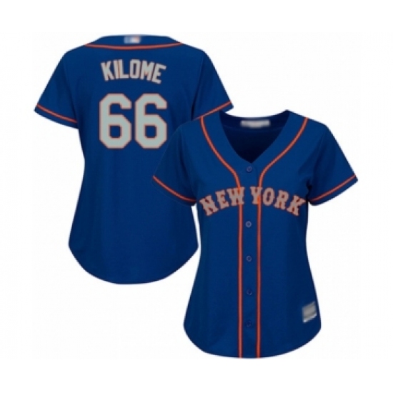 Women's New York Mets #66 Franklyn Kilome Replica Royal Blue Alternate Road Cool Base Baseball Player Jersey - Ujersey