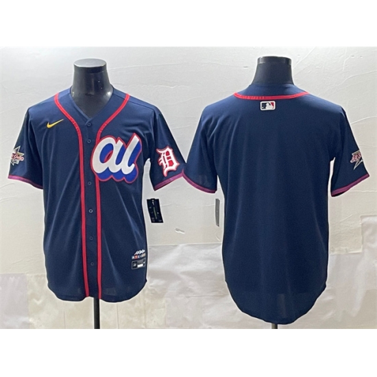 Men's American League Detroit Tigers Blank Navy 2025 All-Star Edition Limited Stitched Baseball Jersey - Ujersey
