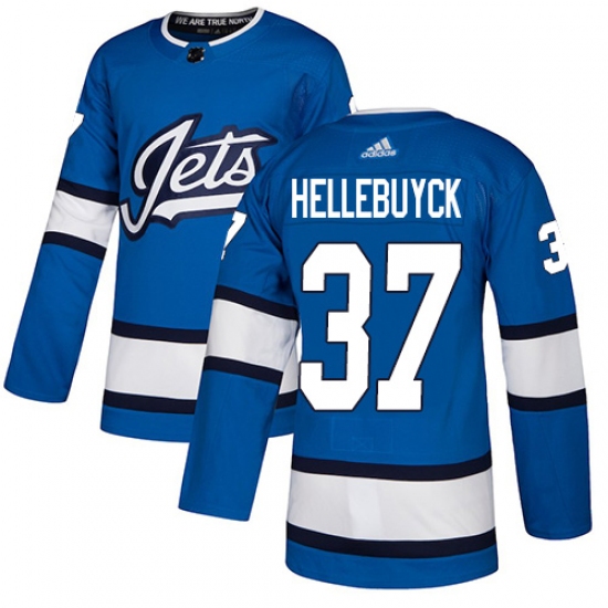 Youth Adidas Winnipeg Jets #37 Connor Hellebuyck Authentic Blue Alternate NHL Jersey - Ujersey