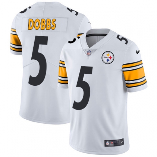 Youth Nike Pittsburgh Steelers #5 Joshua Dobbs White Vapor Untouchable Limited Player NFL Jersey - Ujersey