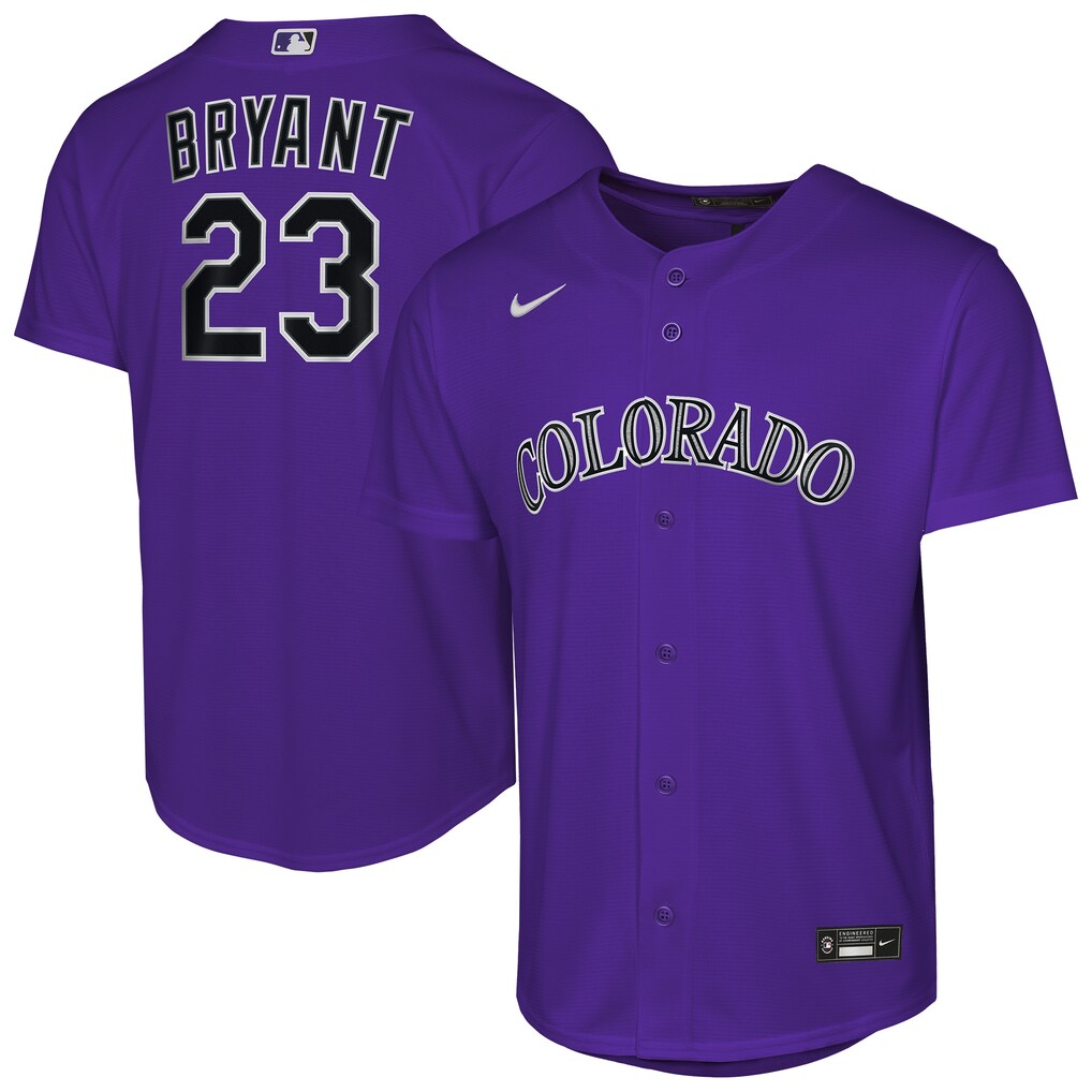 Youth Colorado Rockies Kris Bryant Nike Purple Alternate Replica Jersey - ujerseystore