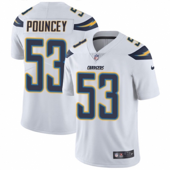 Youth Nike Los Angeles Chargers #53 Mike Pouncey White Vapor Untouchable Elite Player NFL Jersey - Ujersey
