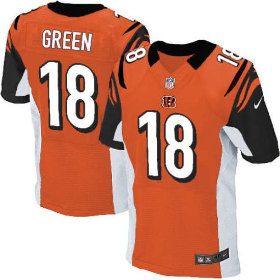 Men's Nike Cincinnati Bengals #18 A.J. Green Elite Orange Alternate NFL Jersey - Ujersey