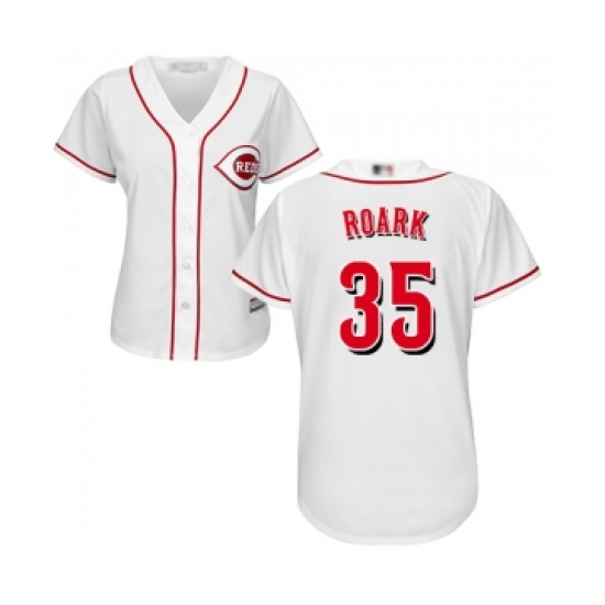 Women's Cincinnati Reds #35 Tanner Roark Replica White Home Cool Base Baseball Jersey - Ujersey