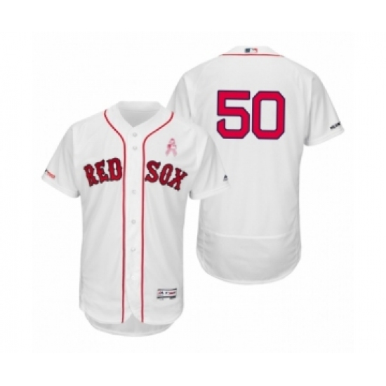 Men Mookie Betts Boston Red Sox #50 White 2019 Mothers Day flex base Jersey - Ujersey