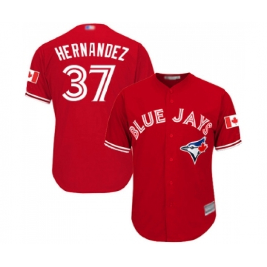 Men's Toronto Blue Jays #37 Teoscar Hernandez Replica Scarlet Alternate Cool Base Baseball Jersey - Ujersey