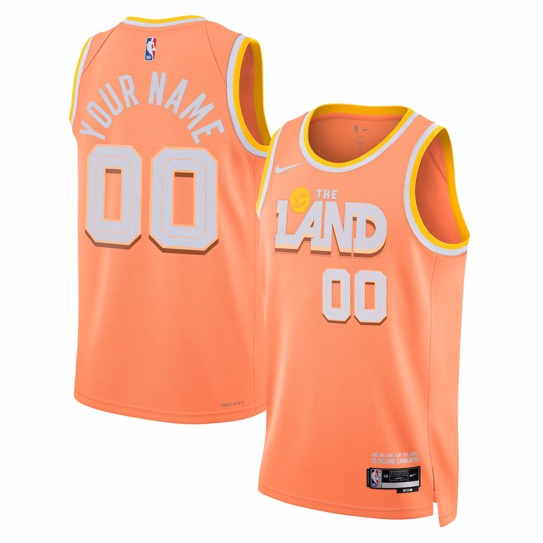 Unisex Cleveland Cavaliers Nike Orange 2025/26 City Edition Swingman Custom Jersey - Ujersey