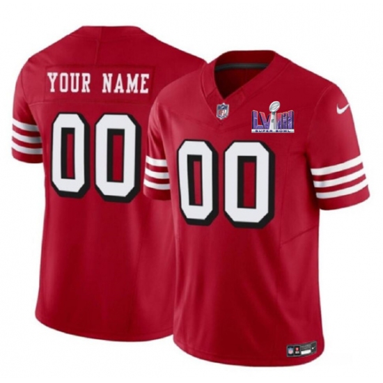 Men's San Francisco 49ers Active Player Custom New Red 2024 F.U.S.E. Super Bowl LVIII Patch Vapor Untouchable Limited Football Stitched Jersey - Ujersey