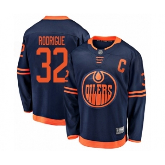 Men's Edmonton Oilers #32 Olivier Rodrigue Authentic Navy Blue Alternate Fanatics Branded Breakaway Hockey Jersey - Ujersey