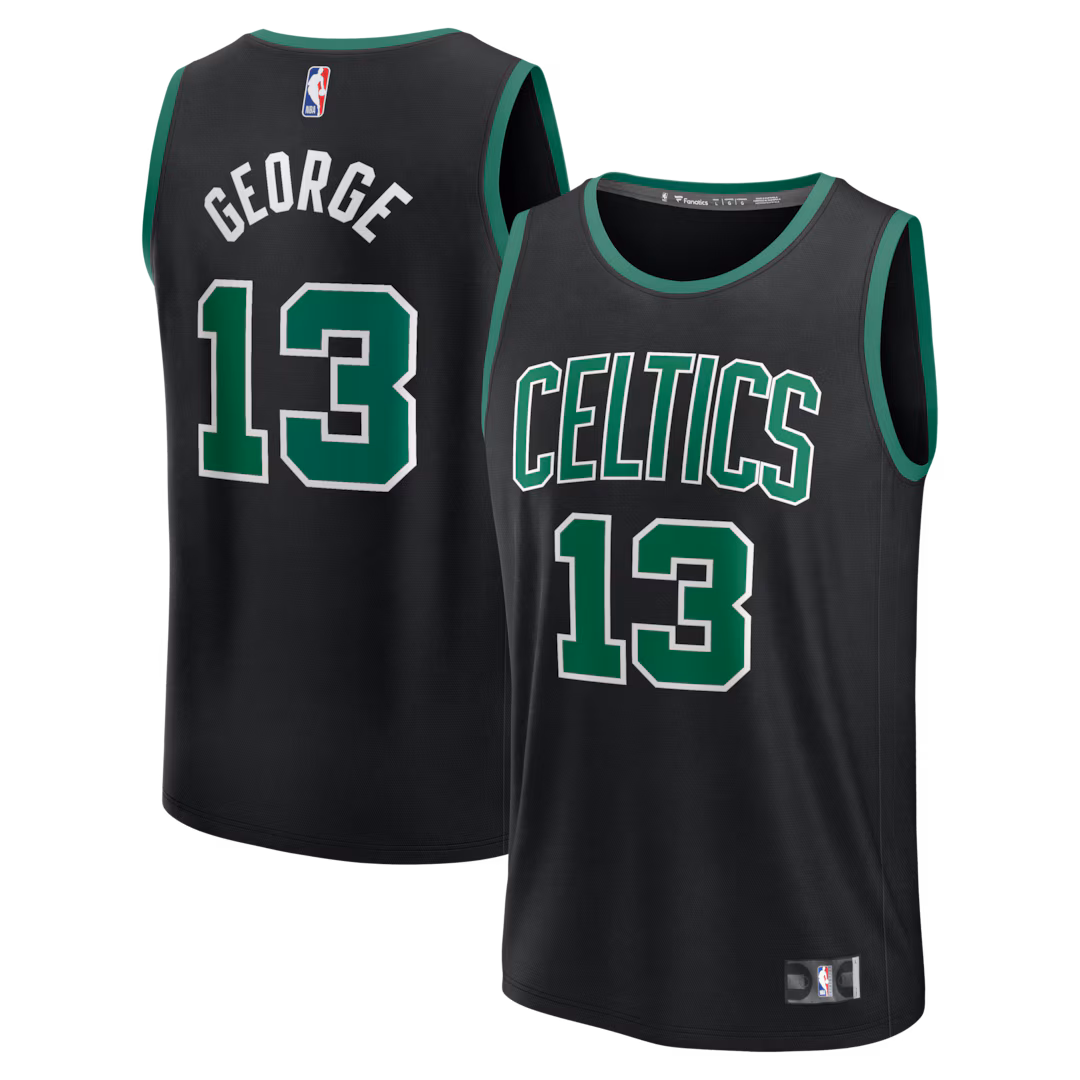 Youth Boston Celtics Paul George Fanatics Black Fast Break Replica Jersey - Statement Edition