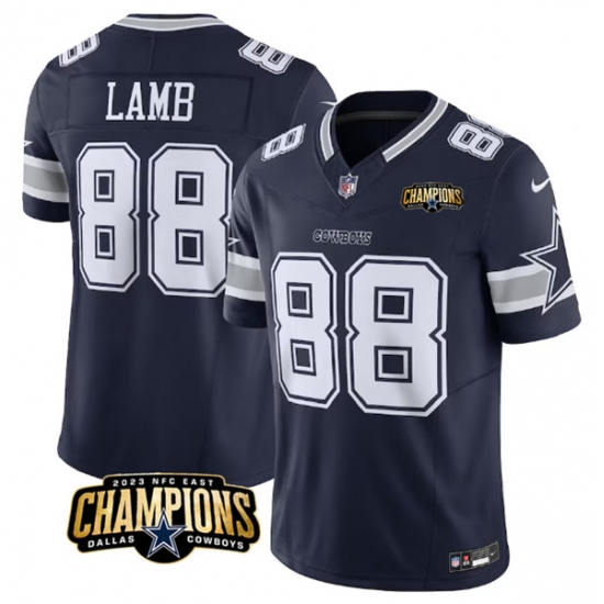 Men's Dallas Cowboys #88 CeeDee Lamb Navy 2023 F.U.S.E. NFC East Champions Football Stitched Jersey - Ujersey