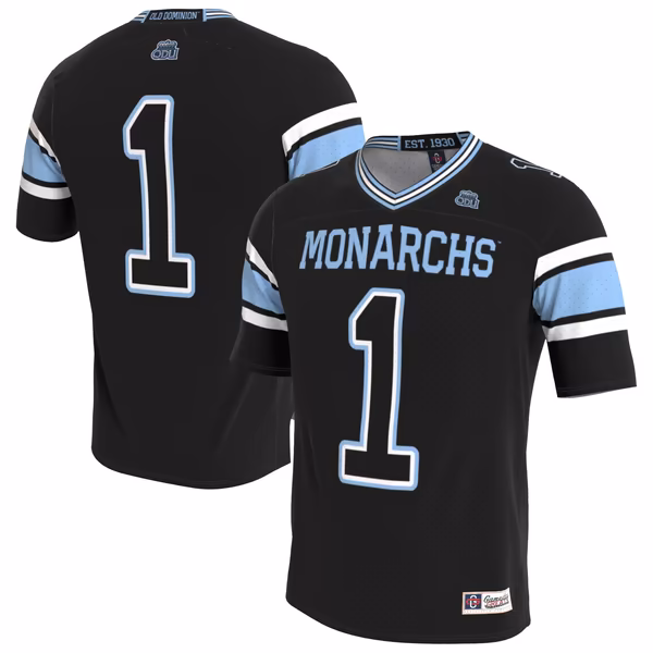 Unisex GameDay Greats Old Dominion Monarchs Lightweight Collegiate Football Blackout Fashion Jersey - U-jersey