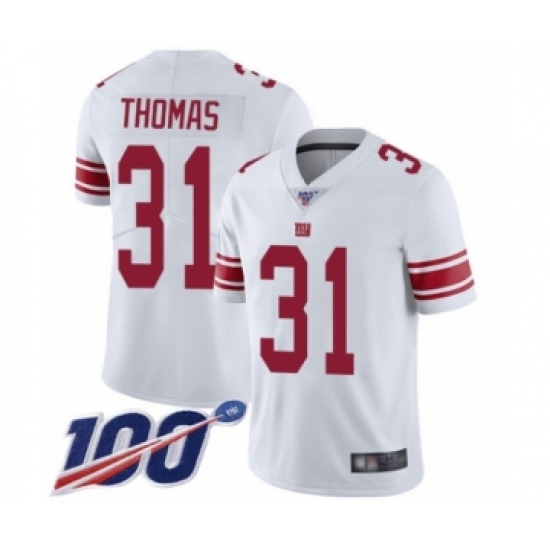 Youth New York Giants #31 Michael Thomas White Vapor Untouchable Limited Player 100th Season Football Jersey - Ujersey