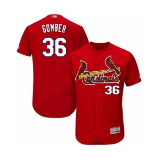 Men's St. Louis Cardinals #36 Austin Gomber Red Alternate Flex Base Authentic Collection Baseball Player Jersey